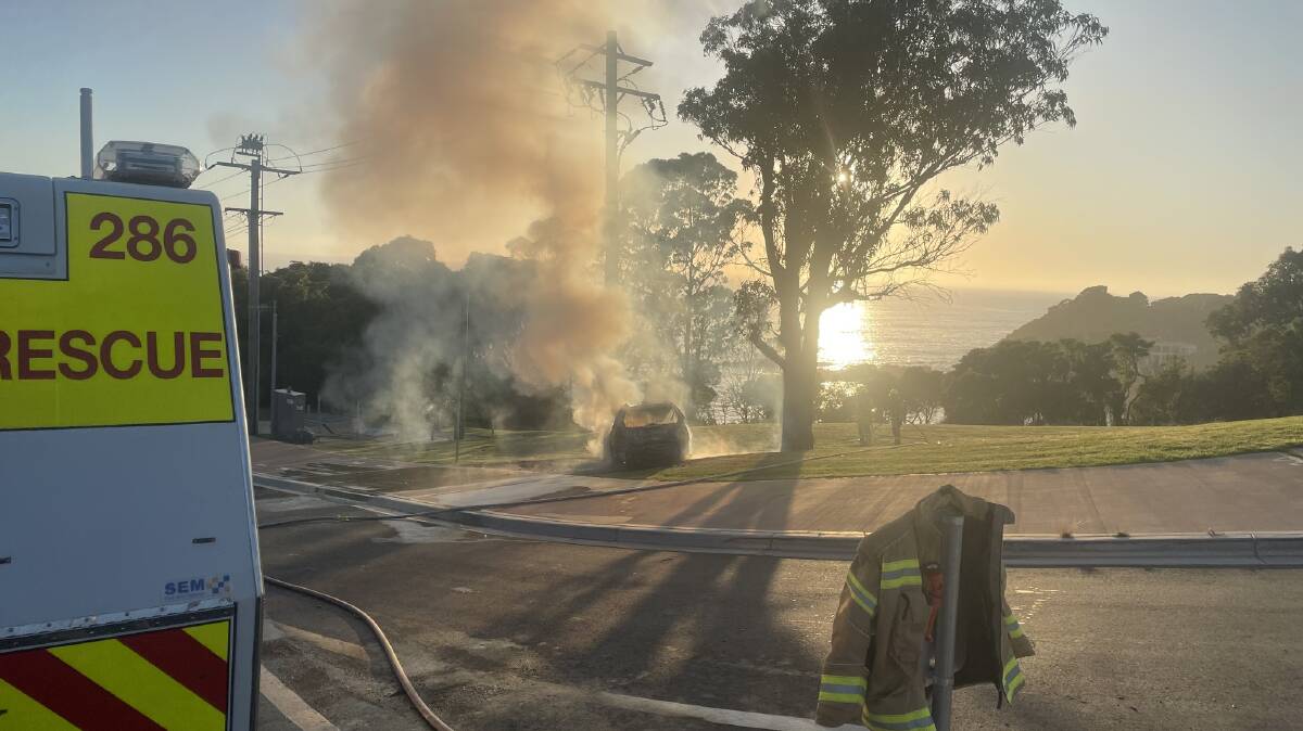 Fire and Rescue NSW Station 286 Eden were called to assist a car fire in Eden on January 26. Picture supplied.