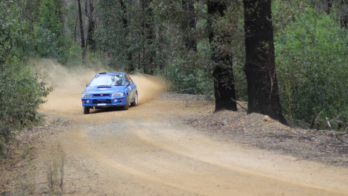 One of the rally drivers and their navigator coming around a corner at one of the stages south of Eden for the 2022 Bega Valley Rally. Picture by Amandine Ahrens 