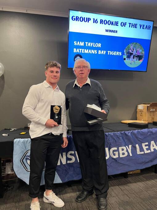 The Group 16 rookie of the year award goes to Sam Taylor from the Batemans Bay Tigers. Picture supplied. 