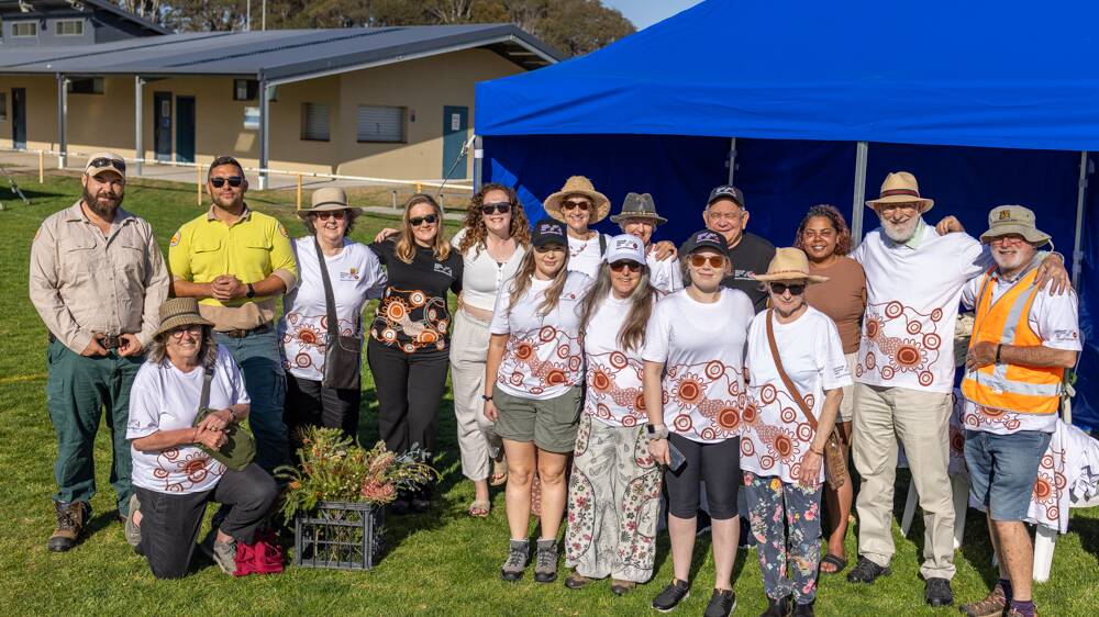 Staff from National Parks and Wildlife Service and community volunteers collaborated on the Biraga Bunaan Back to Country event in Narooma on Saturday, September 16. Picture by Nicki Endt, NPWS