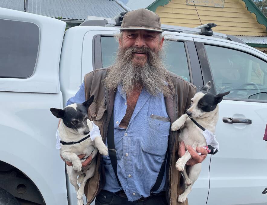The Darcy Cup is named for local dog breeder Darcy Hoyer. Pictured with two of his beloved dogs. Picture by Marion Williams