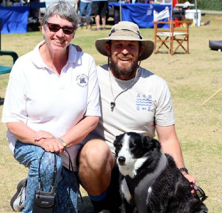 Great organisation by Clare Hooper, president of Animal Welfare League Eurobodalla branch, and entertaining commentary by Paul West, pictured here with Digger the dog, made the Tailwaggers event a great day for people and their pooches. Picture by Rosy Williams