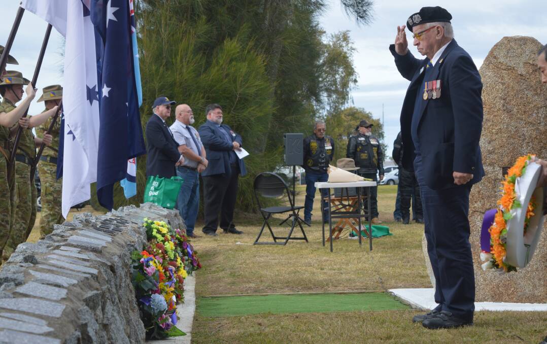 Former national servicemen, members of emergency services, family, friends and the Veterans Motorcycle Club attended the Vietnam Veterans Day service on August 18 in Batemans Bay.
