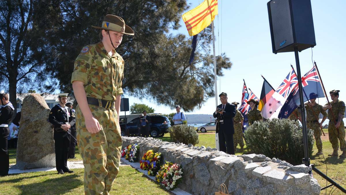 In 2016, the 222 Cadet Unit laid a wreath at the Vietnam Veterans Day service in Batemans Bay. Picture file