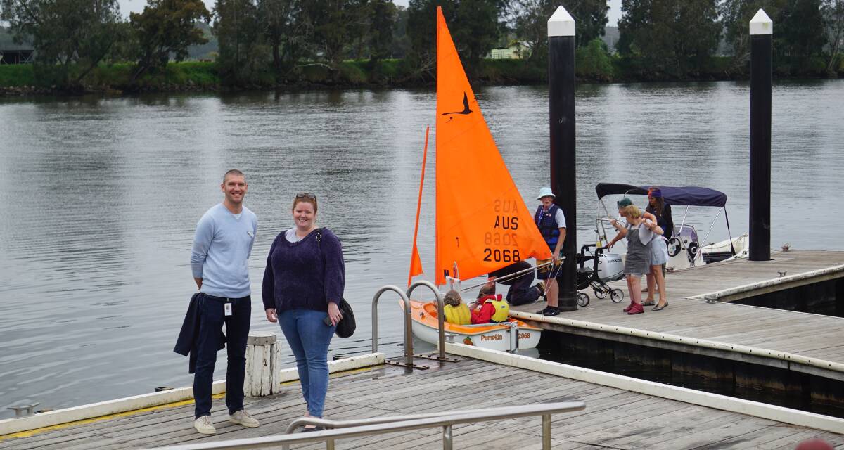 In mid-2021, Mayor Mathew Hatcher and councillor Amber Schutz visited the Sailability crew as they embarked on one of their first sailing events on the Moruya River. Picture supplied