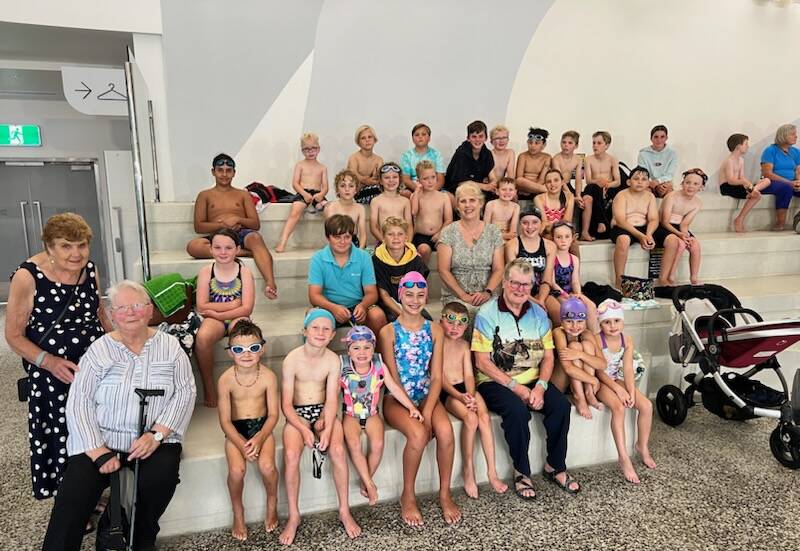 BBIACC members (left to right) Jacki Harding, Dee Jones, Carolyn Harding and Jennie Hapgood with the Batemans Bay Swimming Club. Picture supplied