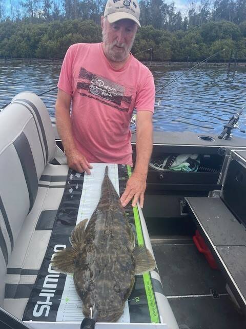 Local angler Tony from Malua Bay with his 92cm flattie which was released.