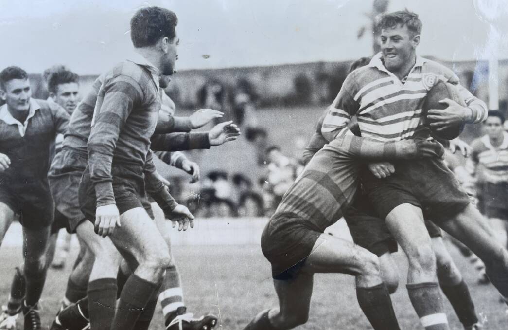 Described as 'a real scintillator ' and 'powerful rucker' Ted Schell was always near the ball. At the SCG against South Sydney. Picture supplied.