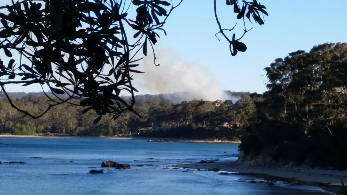 Surf Beach fire: Fire crews are rushing to a fire at Surf Beach near the tip. Peter Learmont took this picture from Denhams Beach on September 4.