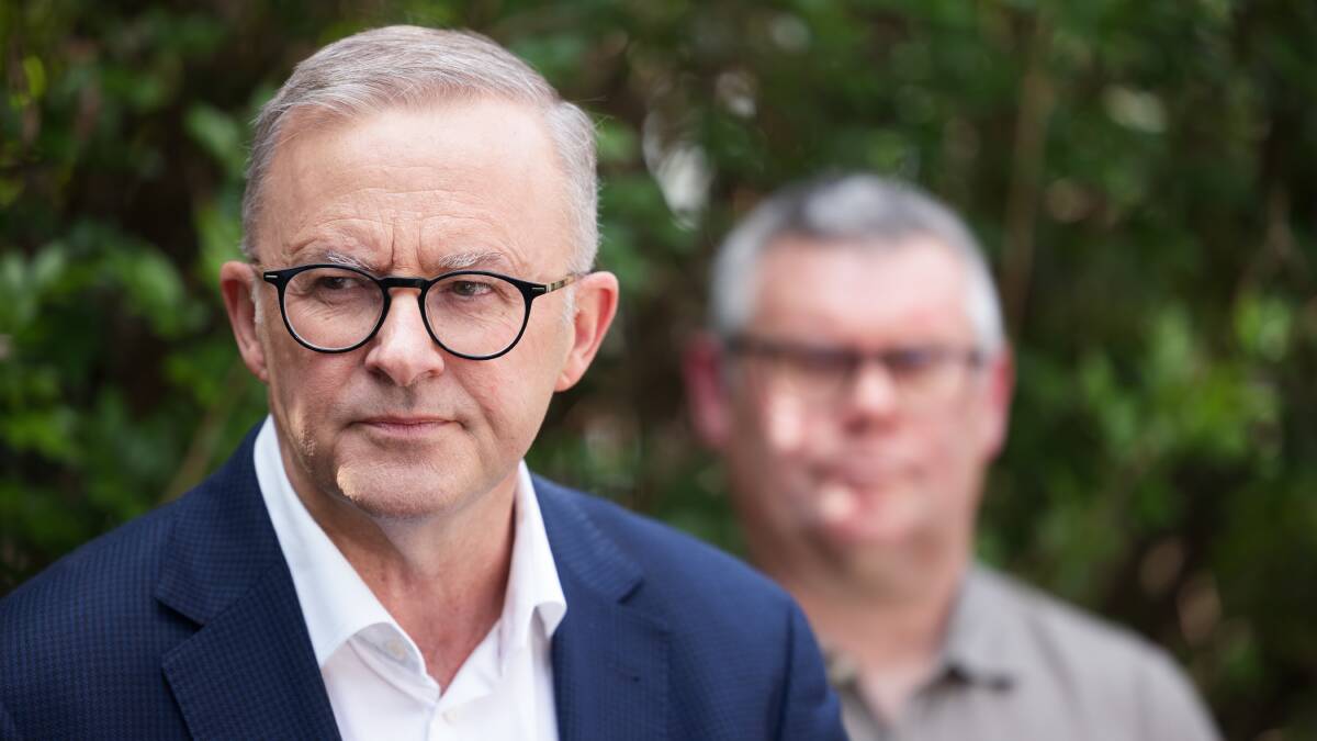 Labor leader Anthony Albanese campaigning in Brisbane on Monday. Picture: Sitthixay Ditthavong