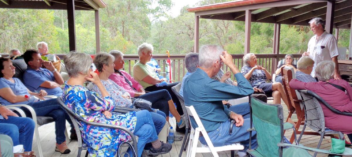 Garden get-together: The March meeting of the Australian Plant Society South East NSW group was held at  the property of Jenny and Peter John at Narooma where the main topic of discussion was pruning.