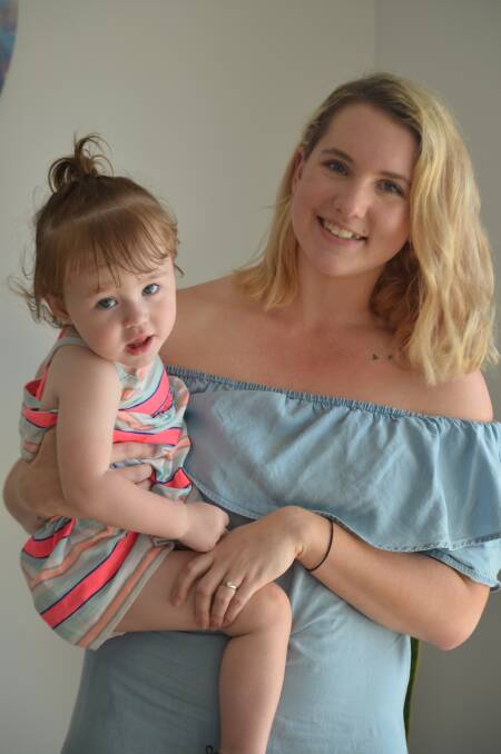Finley Shanahan, with mum Maddison. Finley was left high and dry by the NDIS after her file went missing.